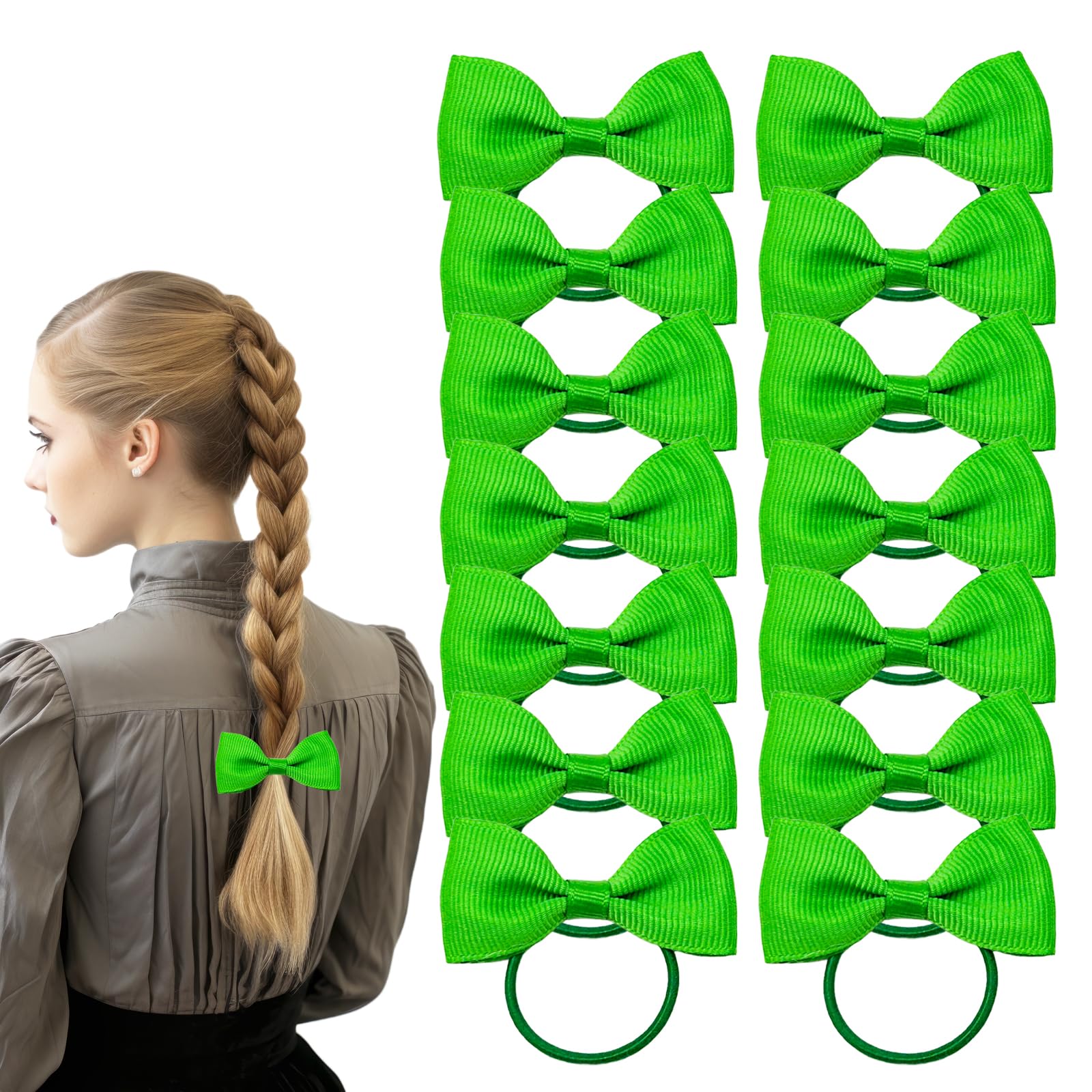 Bliceon 20 Pcs Green Hair Accessories Set, Girls' Bobbles, Bows, School Bands, Green Ribbon Headbands, Clips