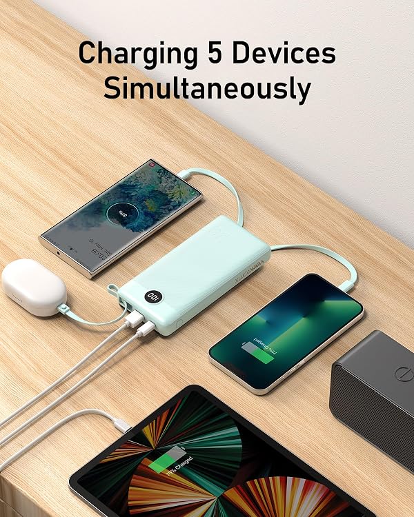 VEEKTOMX Portable Charger Built-in Cables 20000mAh Power Bank for iPhone USB C Fast Charging Battery Bank Travel Essential Battery Pack Power Bank for iPhone, Samsung, iPad, Andriod, etc by VEEKTOMX - Image 4