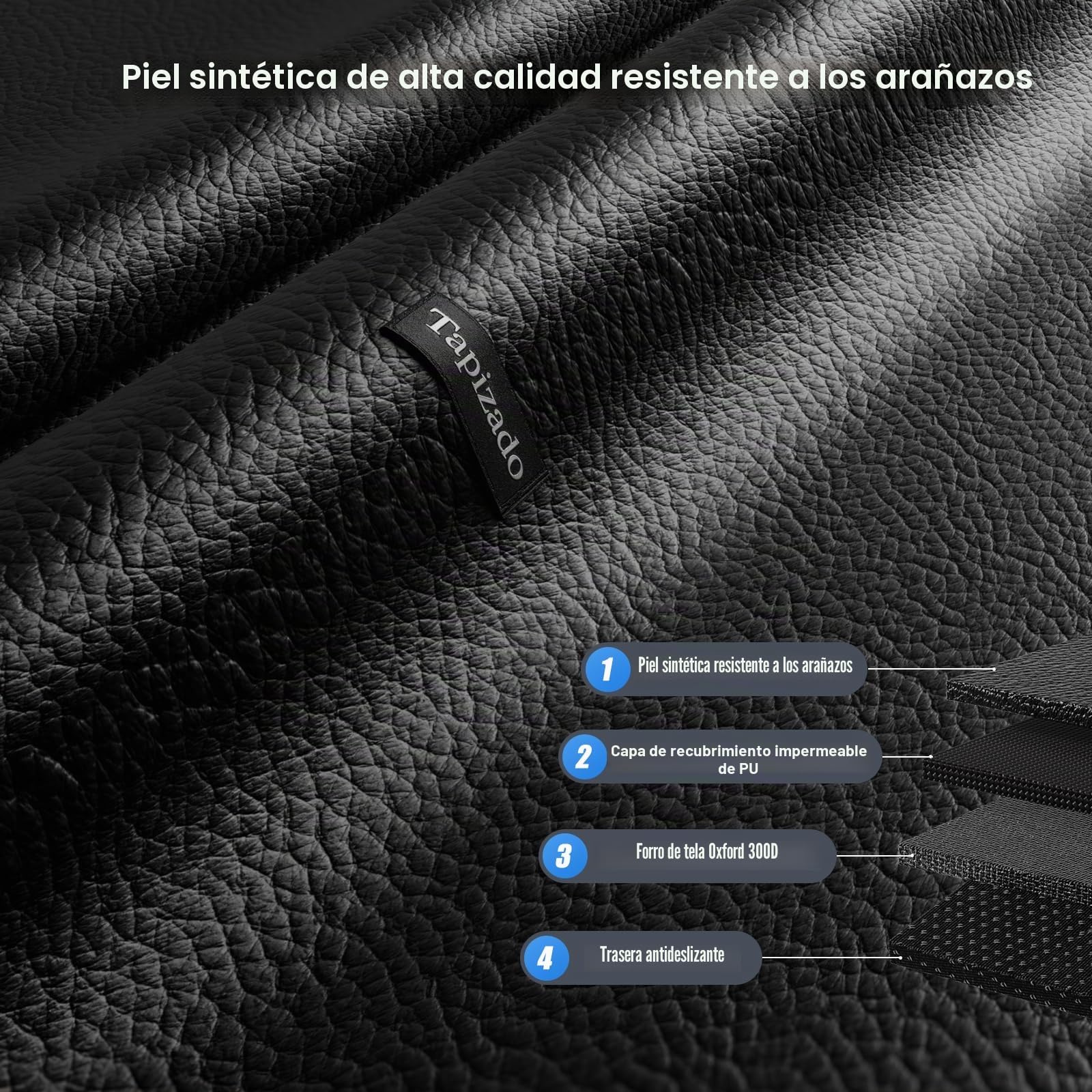 SUV Cargo Liner para perros con cuero PU, funda impermeable para maletero de mascotas con lados altos, alfombrilla de asiento para perros para SUV, furgonetas con protección para parachoques