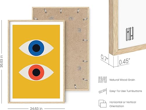 Vista 234 de HAUS AND HUES Evil Eye Decor - Navy Blue Wall Art, Evil Eye Wall Decor, Mykonos Artwork, Evil Eyes Print, Big Eyes Painting Print, Evil Eye Poster