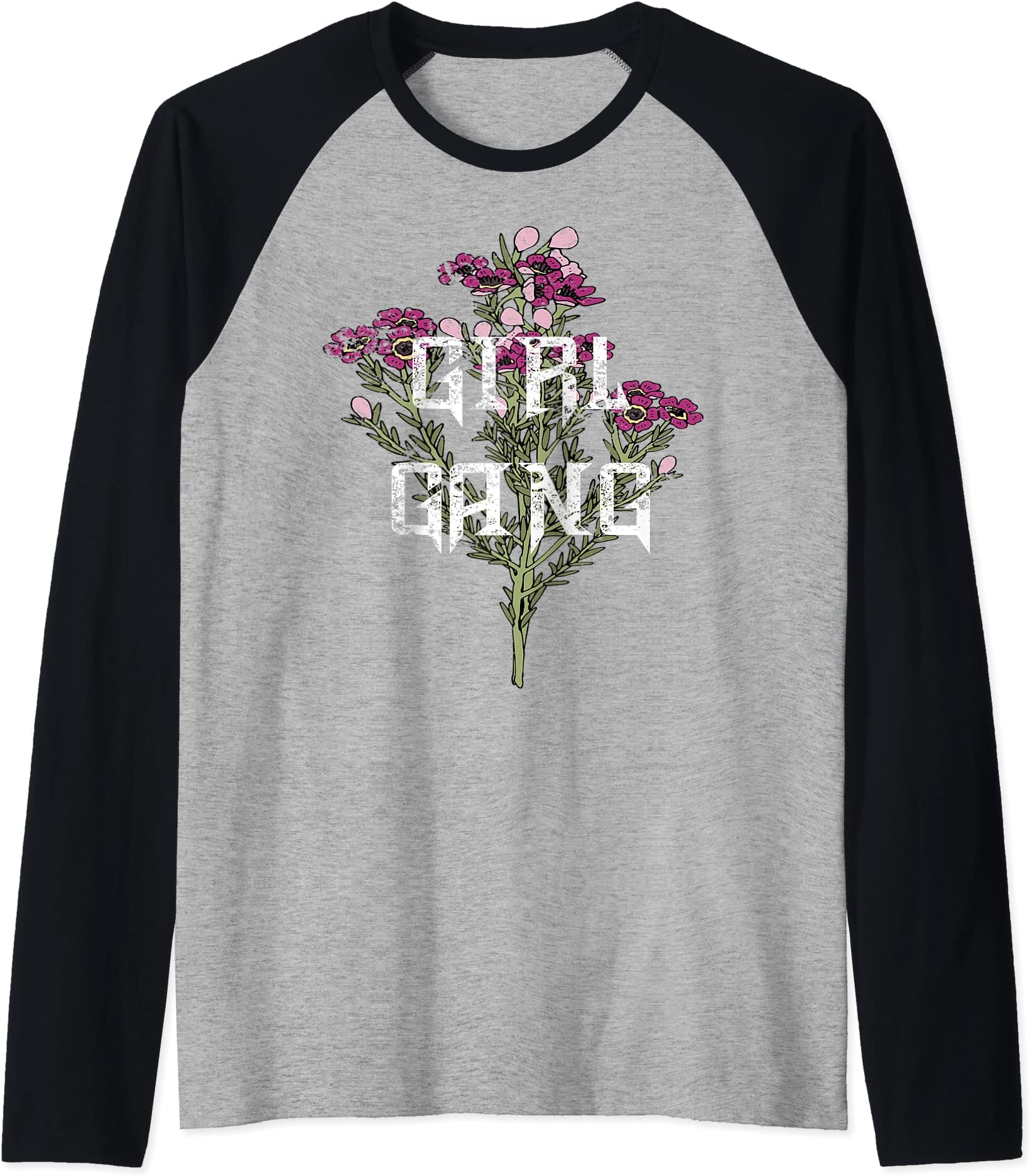 Classic Trendy Vogue Style Things Inc.Purple Girl Gang Vogue Style Raglan Baseball Tee