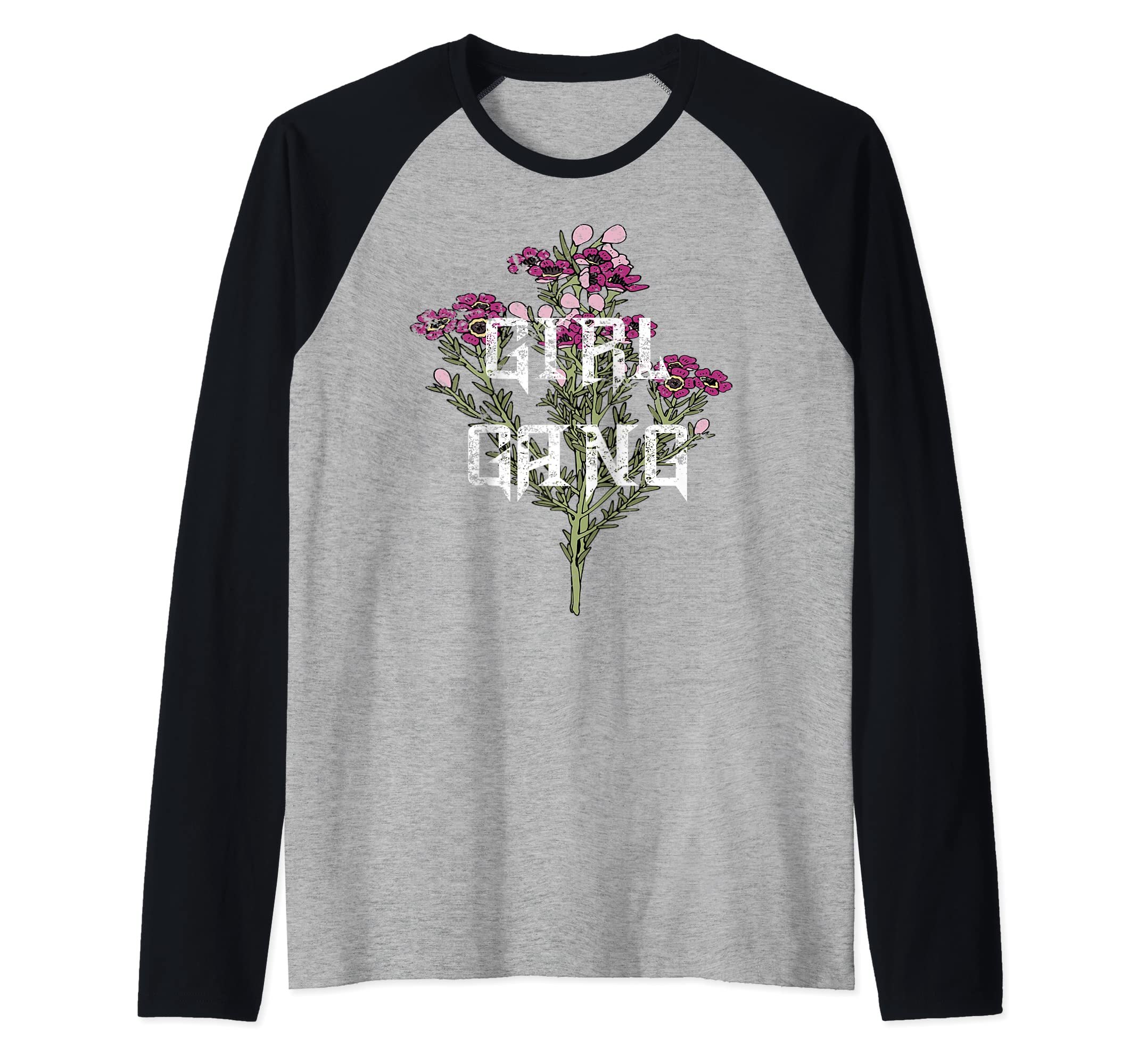 Classic Trendy Vogue Style Things Inc.Purple Girl Gang Vogue Style Raglan Baseball Tee