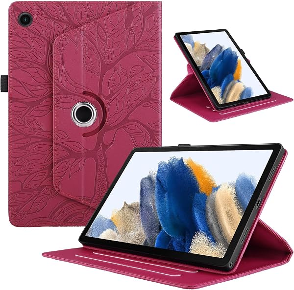 pour Coque Tablette Lenovo Tab M10 (3rd Gen) 10.1" 2022 TB-328FU/328XU Coque PU Cuir 360°Rotatif Multi-Angle Stand Flip Protection Housse pour Lenovo Tab M10 Gen 3 étuis Cover, Rouge - 1