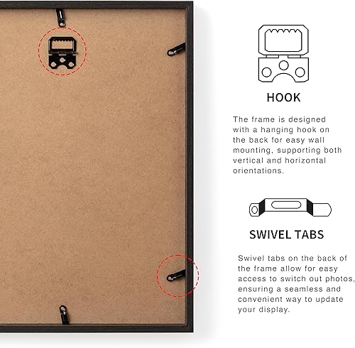 Vista 100 de Marco de fotos de 5 x 7, marco de 5 x 7 pulgadas, marco de 4 x 6 pulgadas, acabado de chapa de madera, marco de fotos de 5 x 7 pulgadas con paspartú