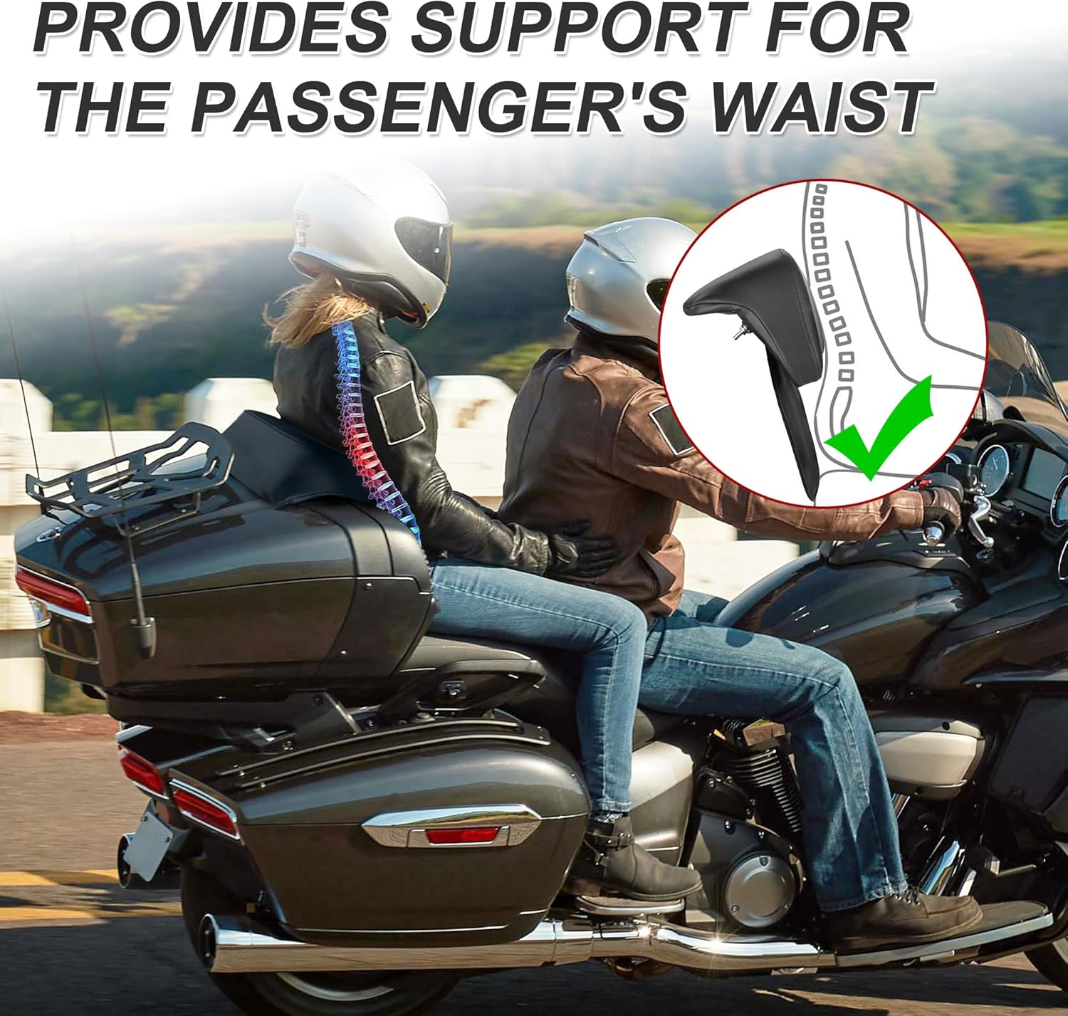 Chopped Razor Tour Pack Trunk Backrest Pad Fit For Touring Electra Glide FLHTCU, Road Glide FLTRXS FLTRU, Road King FLHRC FLHRXS, Street Glide FLHXS FLHXSE, Ultra Limited, Tri Glide, CVO 2014-2022