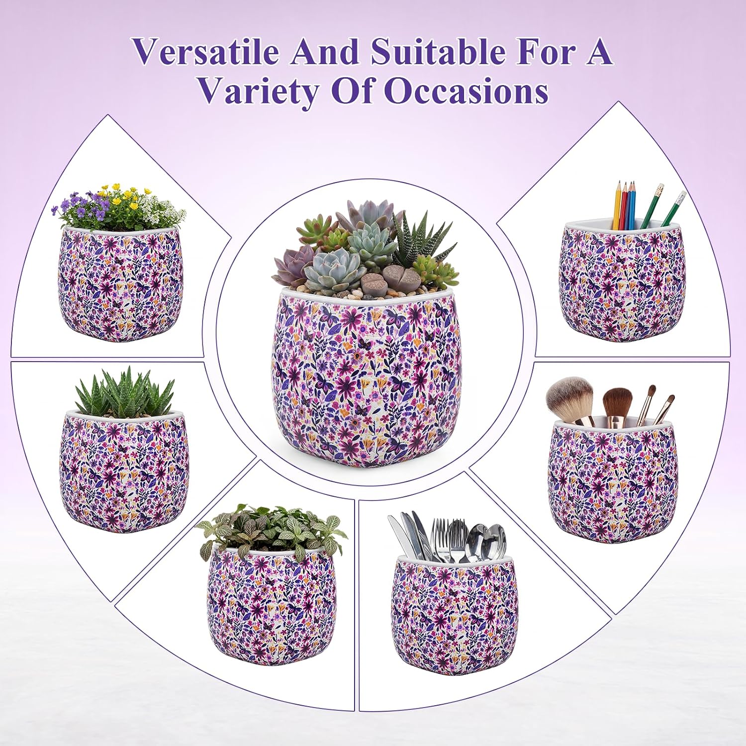 MONVIE 3D Puzzles Planter, 96PCS Glue-Free Planter Pot Butterflies Floral image 3
