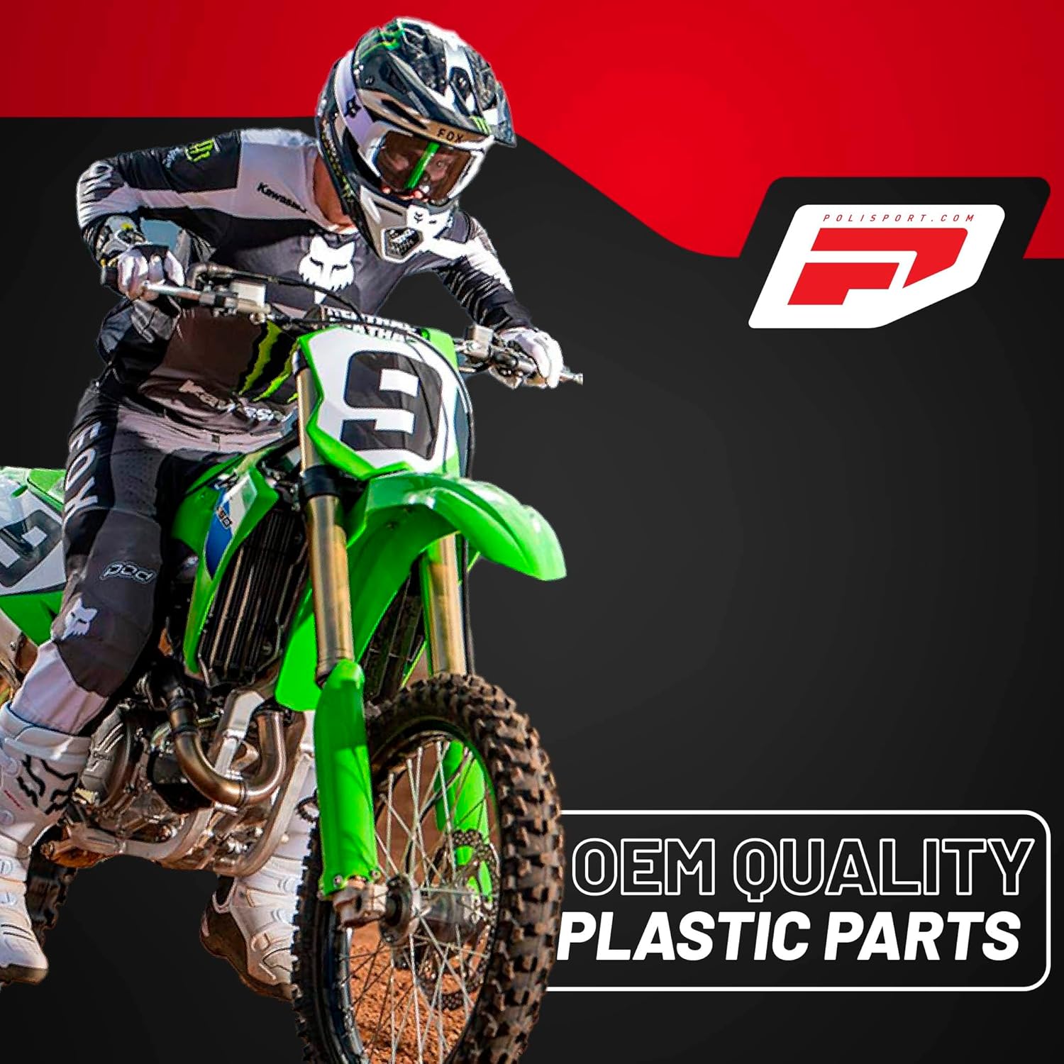 Polisport Radiator Louvers - Black Panels for Kawasaki KX 450F (2016-2023) - OEM Fit, Durable Plastic, Enhanced Airflow, Easy Installation