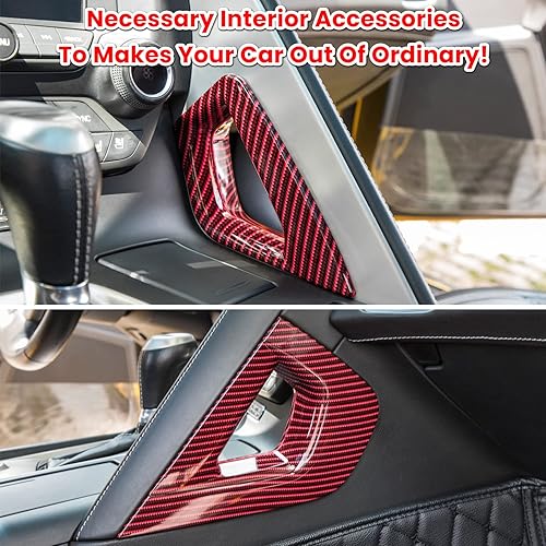 Miniatura 3 de Cubierta de fibra de carbono para consola central de mango lateral para Chevrolet Corvette C7 Z06 Z51 ZR1 Stingray Grand Sport 2014 2015 2016 2017