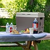 Koolatron 12V Electric Cooler/Warmer, 38L (40qt) Thermoelectric Car Fridge, Reversible Door, 12 Volt DC Connection, Plug In Iceless Portable Refrigerator, For Work Travel Vehicle Truck RV, Gray