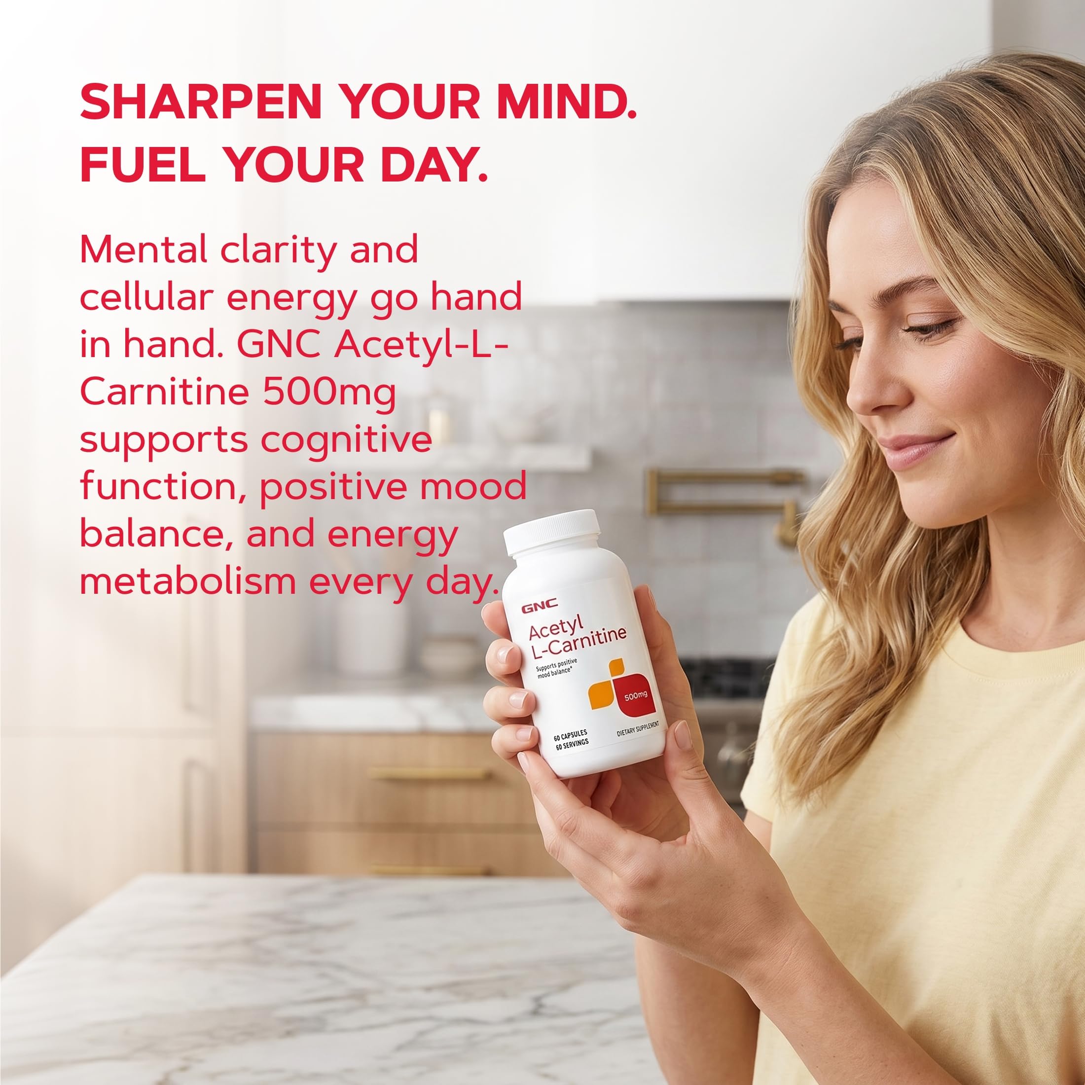 GNC Acetyl-L-Carnitine 500mg, Supports Positive Mood Balance, 60 Count — Amazon image 7