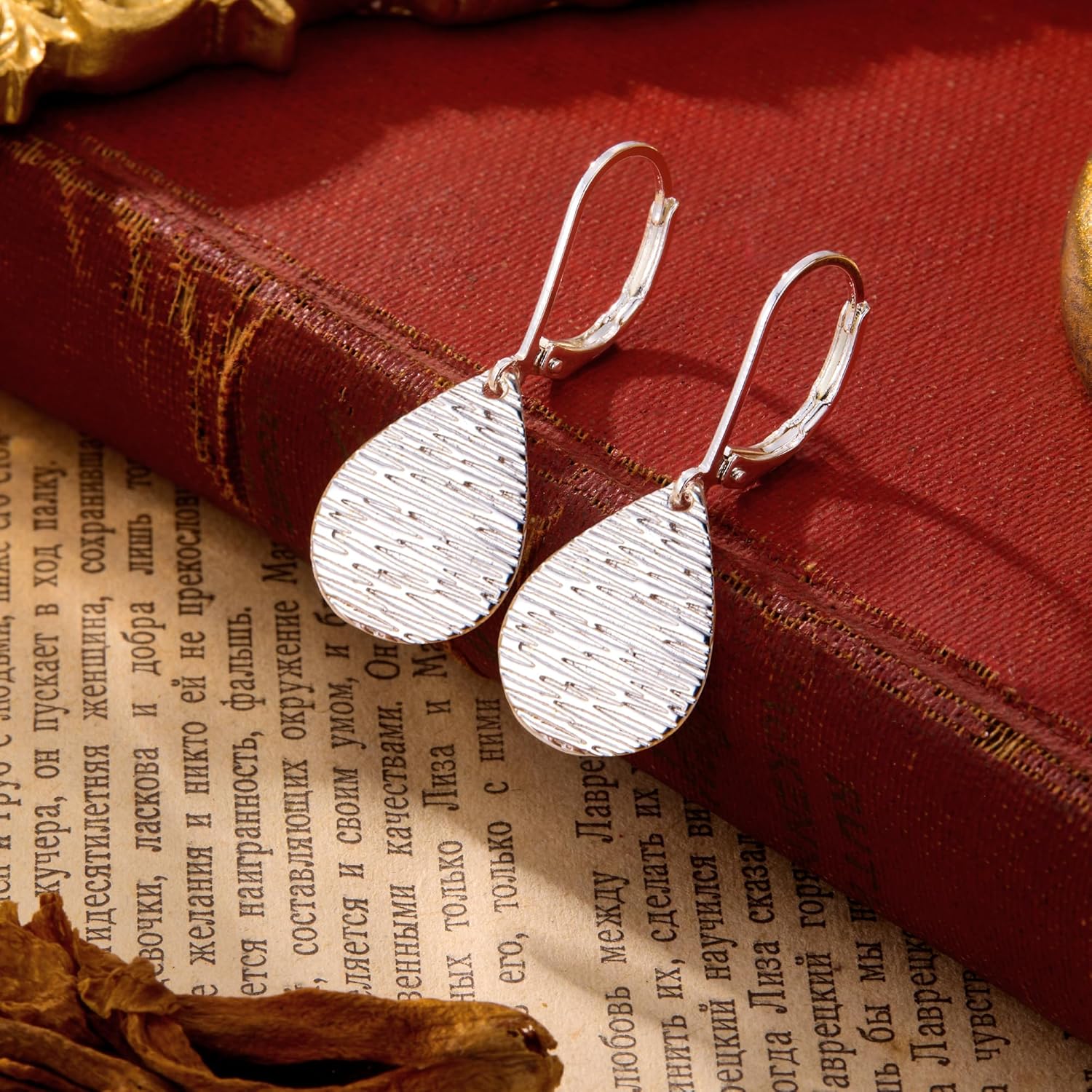 Sterling Silver Disc Dangle Earrings for Women Gold and Silver Circle Coin Geometric Flat Hammered Drop Earrings Hypoallergenic Leverback Earrings for Jewelry Gifts - Image 7