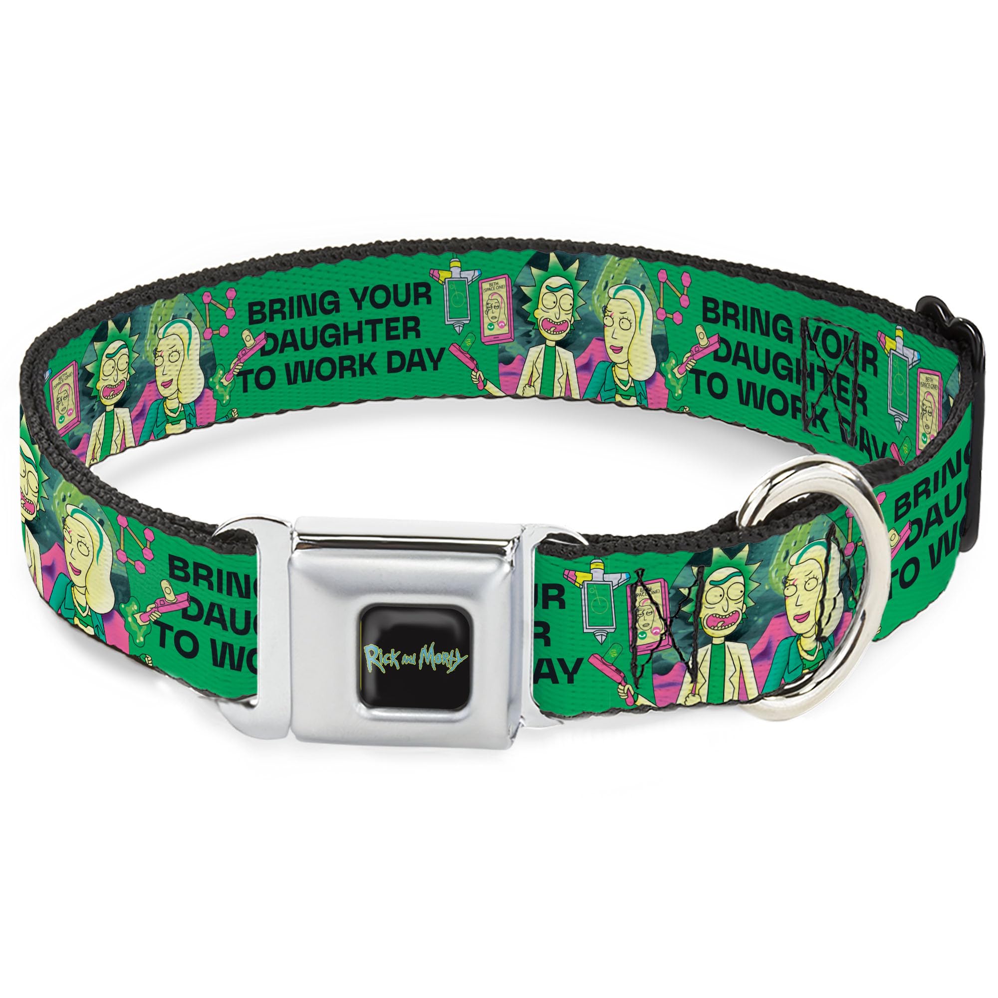 Collier grand chien Rick and Morty avec boucle ceinture de sécurité réglable