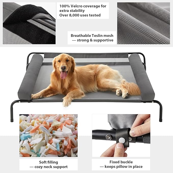 Catre Elevado para Perros Grande con Malla Transpirable y Base Antideslizante miniatura 3