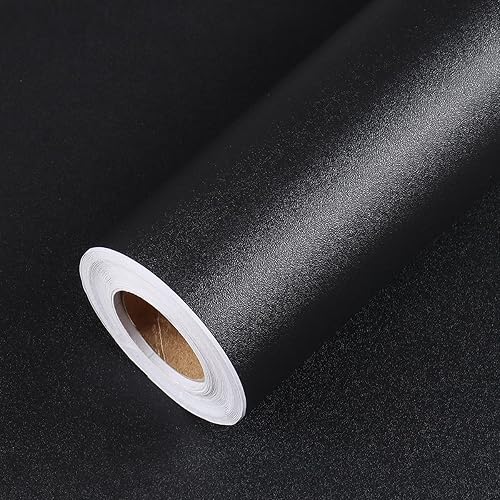 Vista 10 de AbaBoorty Papel de contacto negro de 400 x 15.8 pulgadas para gabinetes, rollo de papel de pared negro para dormitorio, autoadhesivo, extraíble