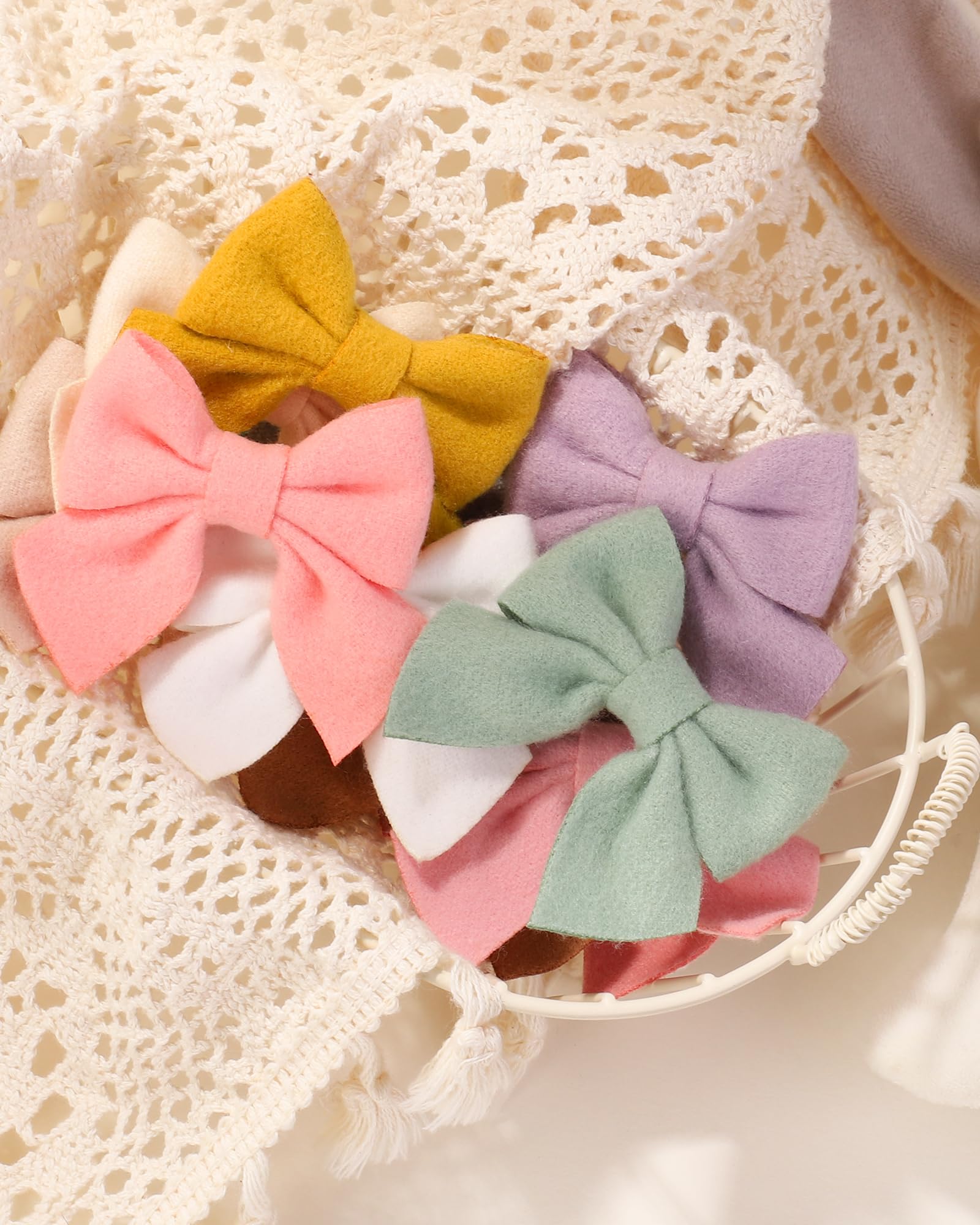 40 unidades de 2.8 pulgadas para bebés y niñas, lazos de cocodrilo, accesorios para el cabello de lana, accesorios para niñas pequeñas, adolescentes y niños