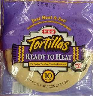 HEB Ready to Heat Flour Tortillas 13.3oz/10 Count Bag (Pack of 6 - Total of 60 Tortillas)
