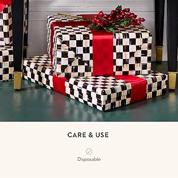 Amazon.com: MACKENZIE-CHILDS 2-Pack Courtly Check Gift Wrap