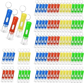 100 Pieces Mini Flashlight Keychain Bulk for decor, Assorted Colors Torch Keyring Flashlights LED Keychain Flashlights Small Keychain Light Hiking Camping Halloween Party Favors Goody Bag Stuffers