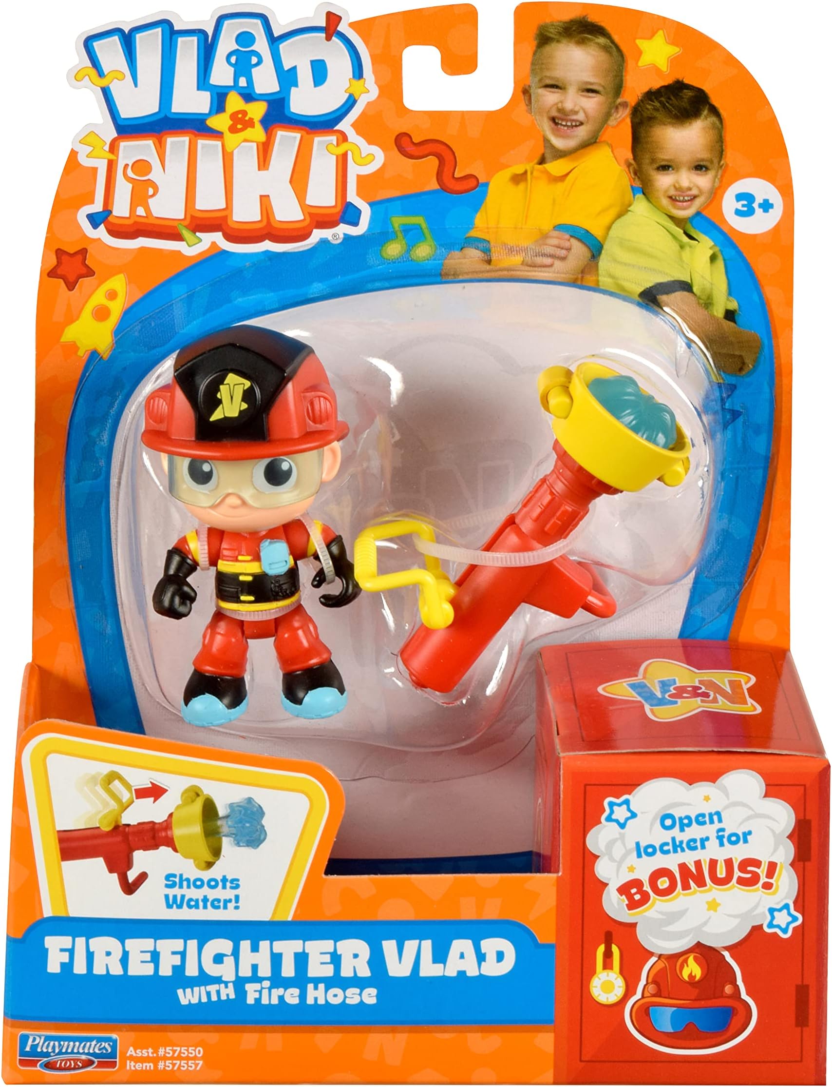 BANDAI Vlad & Niki Play Action Figure - Fireman Vlad - Articulated Action Figurine with Accessories, Multicolor, P57557
