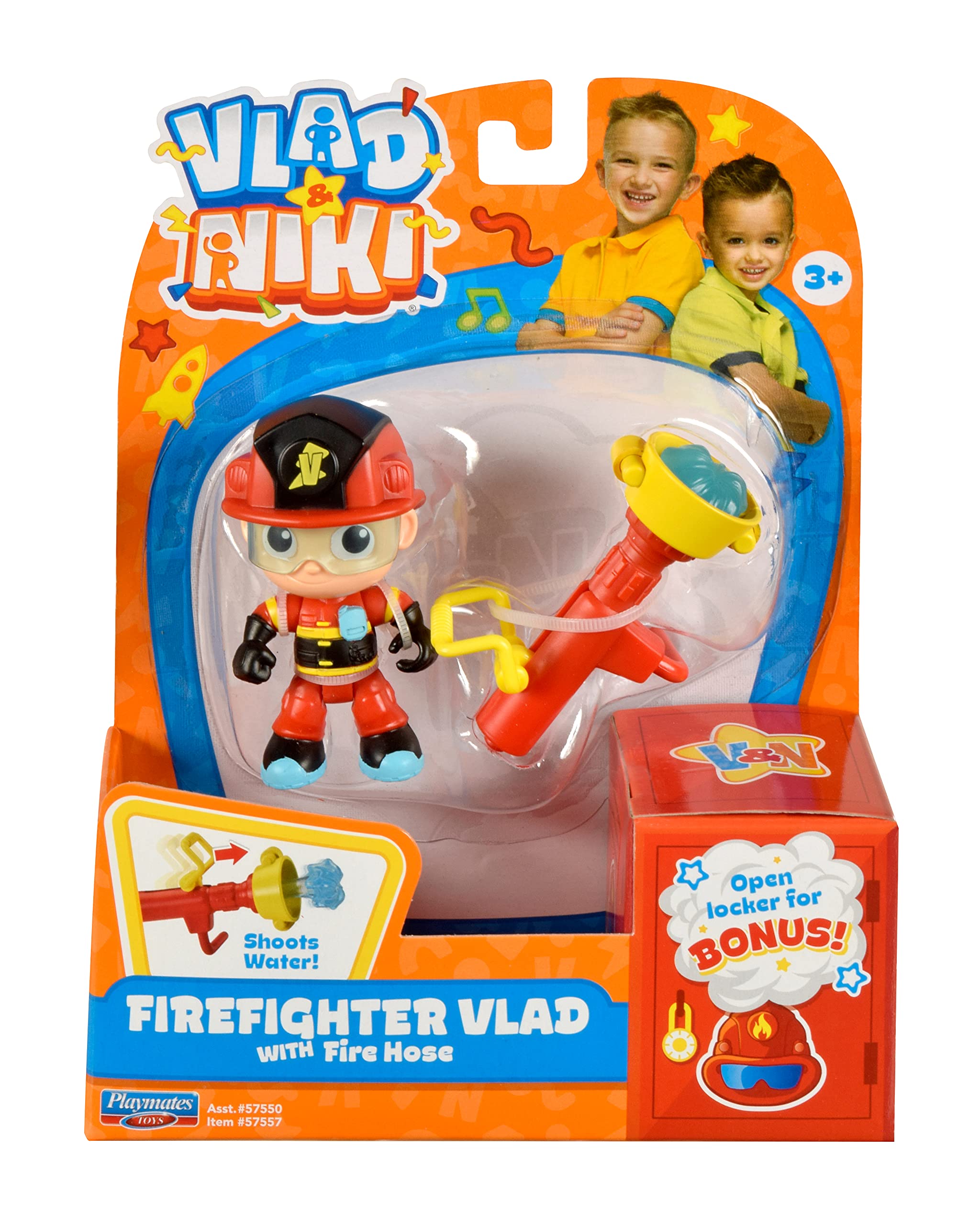 BANDAI Vlad & Niki Play Action Figure - Fireman Vlad - Articulated Action Figurine with Accessories, Multicolor, P57557