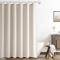 Vista 23 de Naturoom cortina de ducha de 36 pulgadas - cortina de ducha estrecha para espacio pequeño, de medio tamaño, de lino verde ultra gruesa, juego