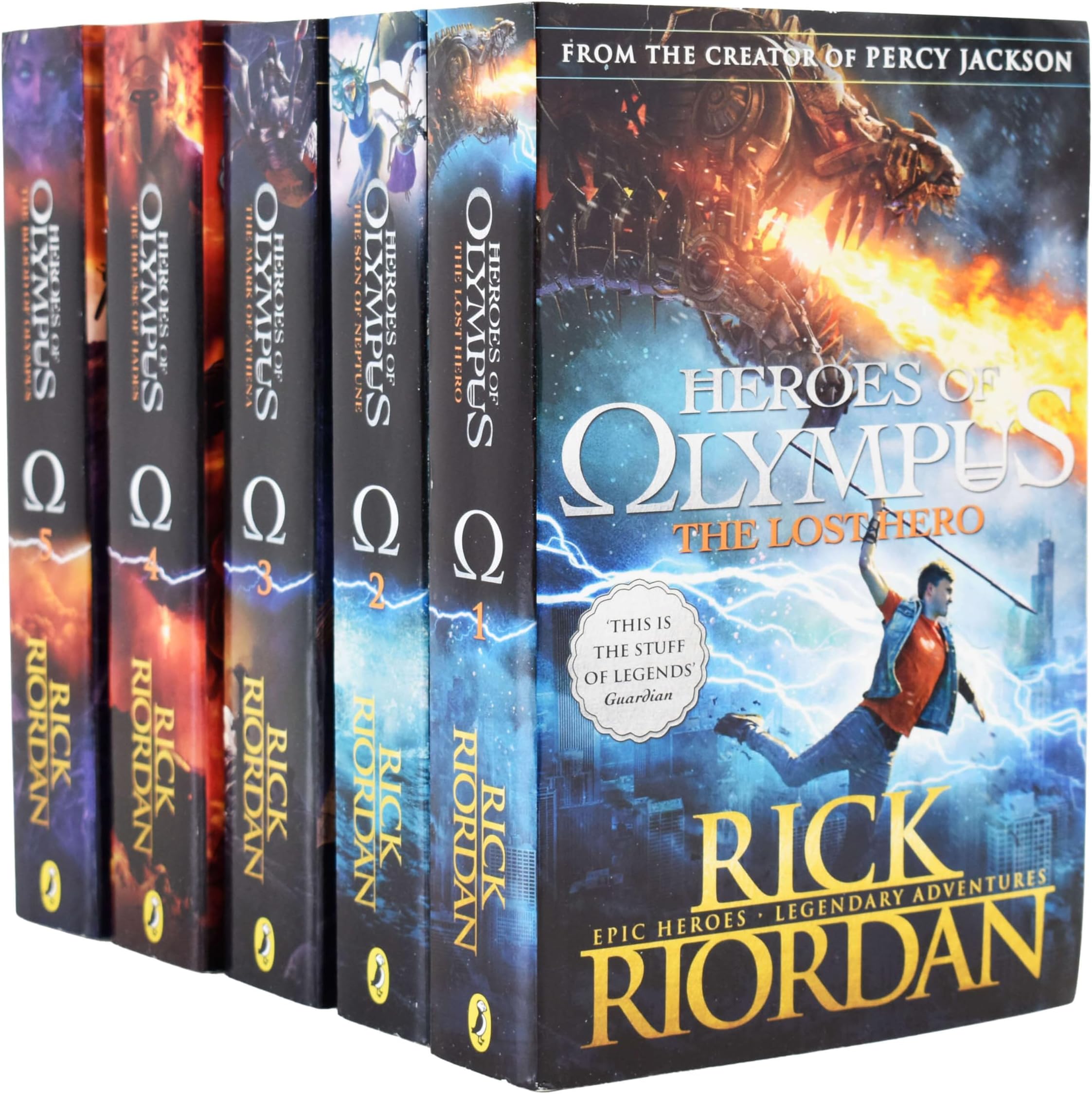Heroes of Olympus Complete Collection 5 Books Set -The Lost Hero/The Son of Neptune/The Mark of Athena/The Blood of Olympus