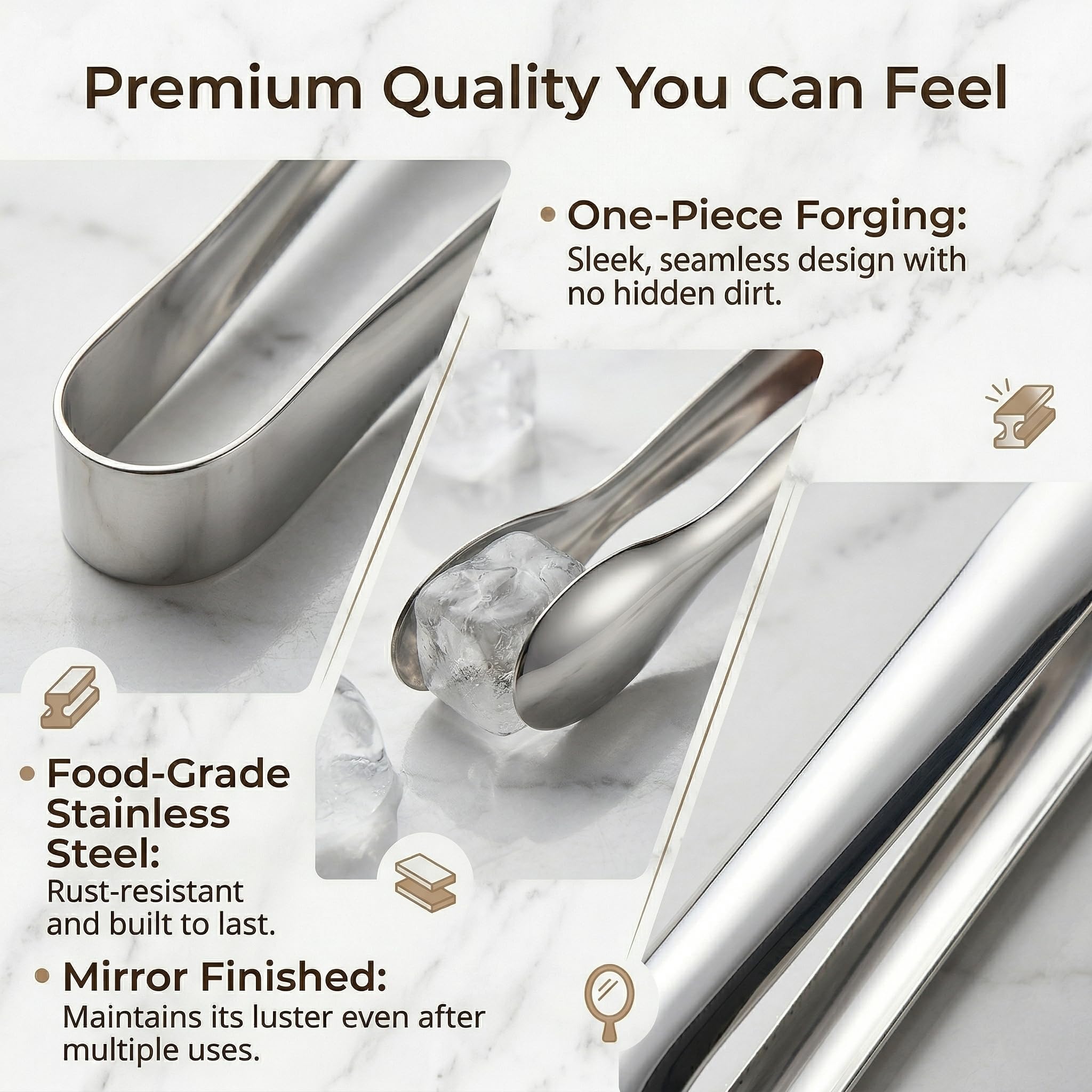 Mini Stainless Steel Tongs - 6 Pack for Tea & Coffee -4 Mini Stainless Steel Tongs - 6 Pack for Tea & Coffee -4