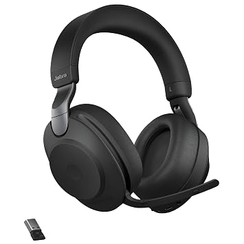 Jabra Evolve2 85 UC Wireless Bluetooth Over the Ear Headphone with Mic (Black)