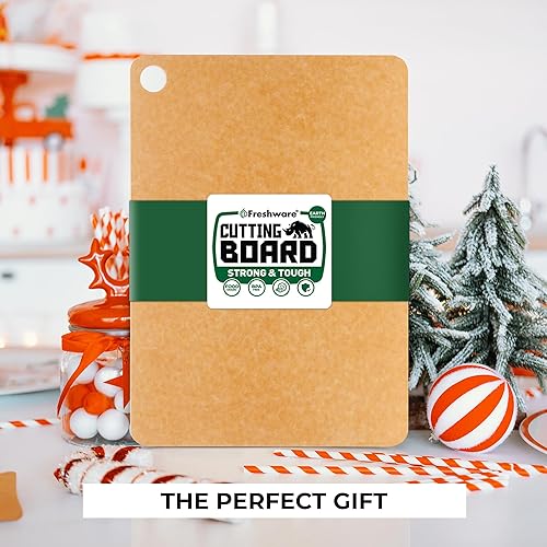 Vista 7 de Freshware Wood Cutting Board for Kitchen, Dishwasher Safe, Large, 15" x 11.25", Natural