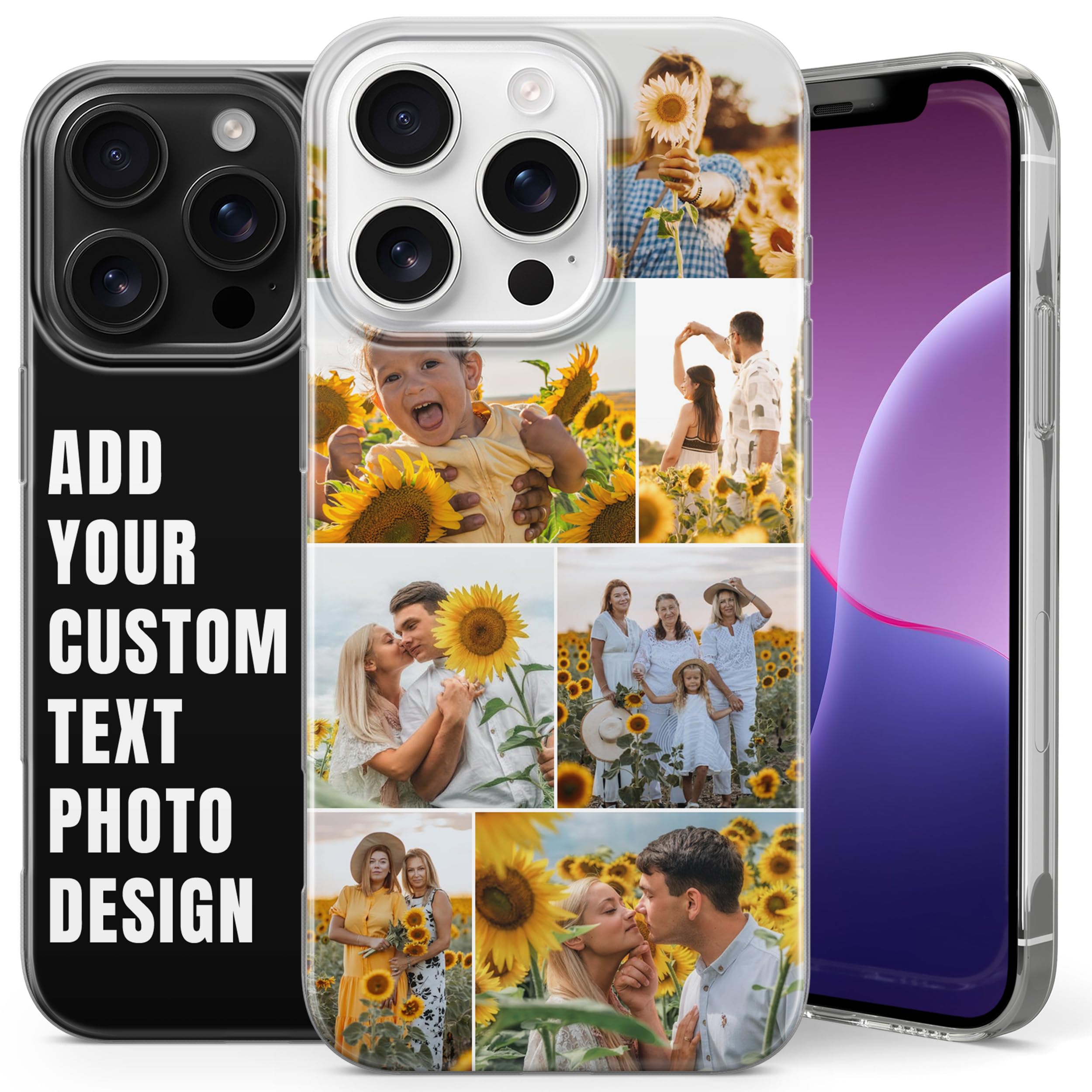 Personalised iPhone Case with 7 Photos – Custom TPU Gel Cover – Maximum Protection & Memories for Models 17/16/15/14/13/12/11/X/8/7/6/5/4/Pro/Pro Max/Plus/Mini/SE/Air