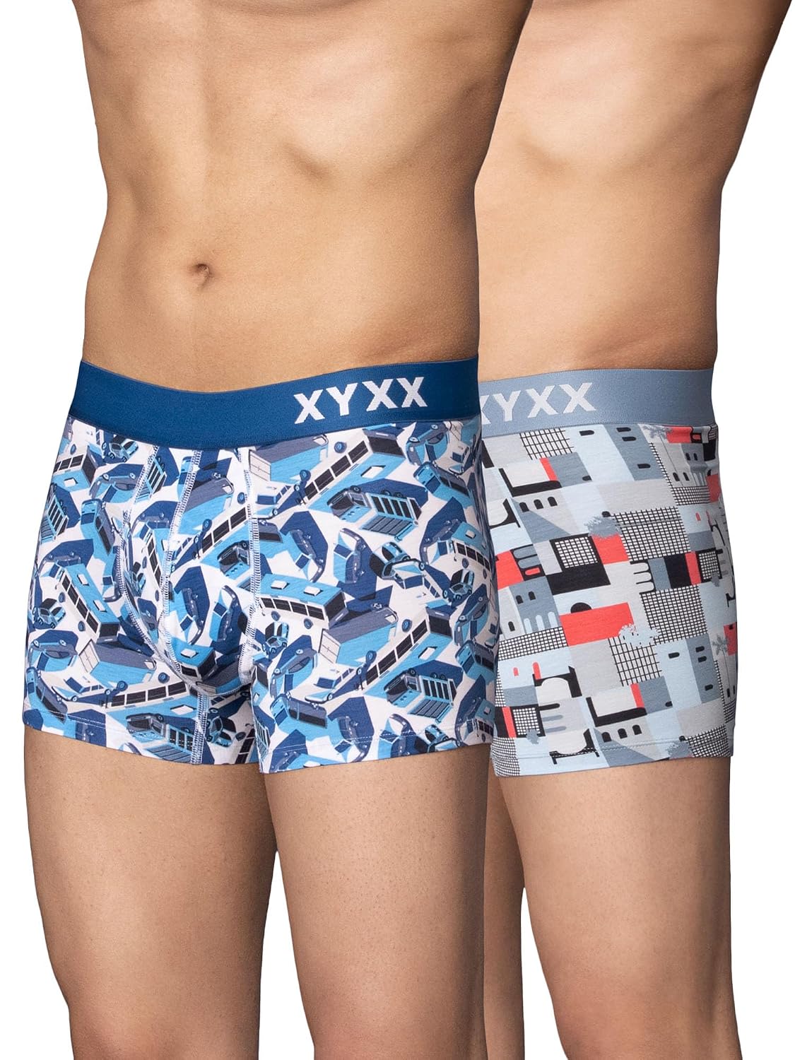 XYXX Men’s Urbane & Flux Micromodal Regular Fit Printed Antimicrobial Trunks with No Marks Waistband (Pack of 2) XYXX Men’s Urbane & Flux Micromodal Regular Fit Printed Antimicrobial Trunks with No Marks Waistband (Pack of 2)