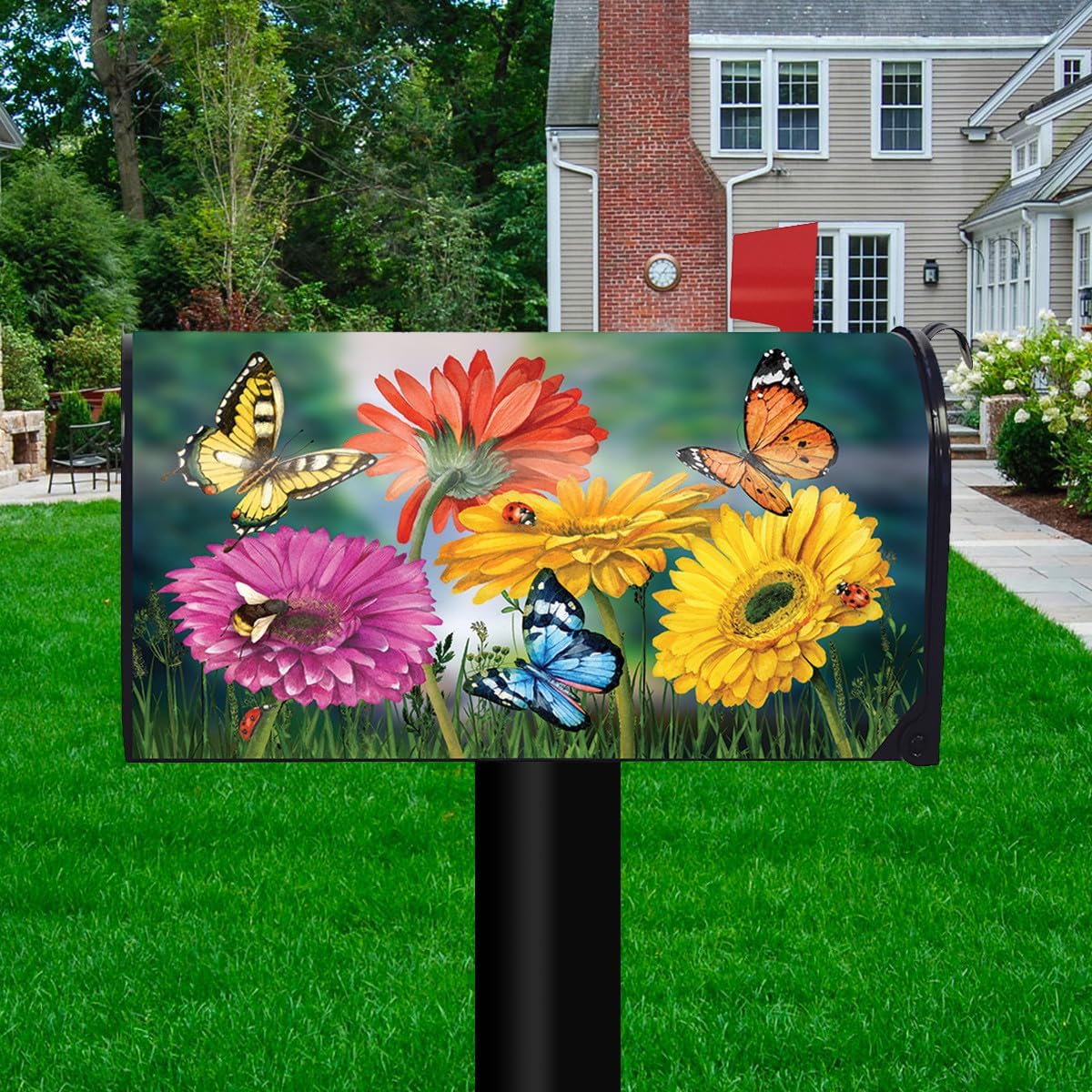Briarwood Lane Butterflies and Daisies Spring Mailbox Cover - Standard Size