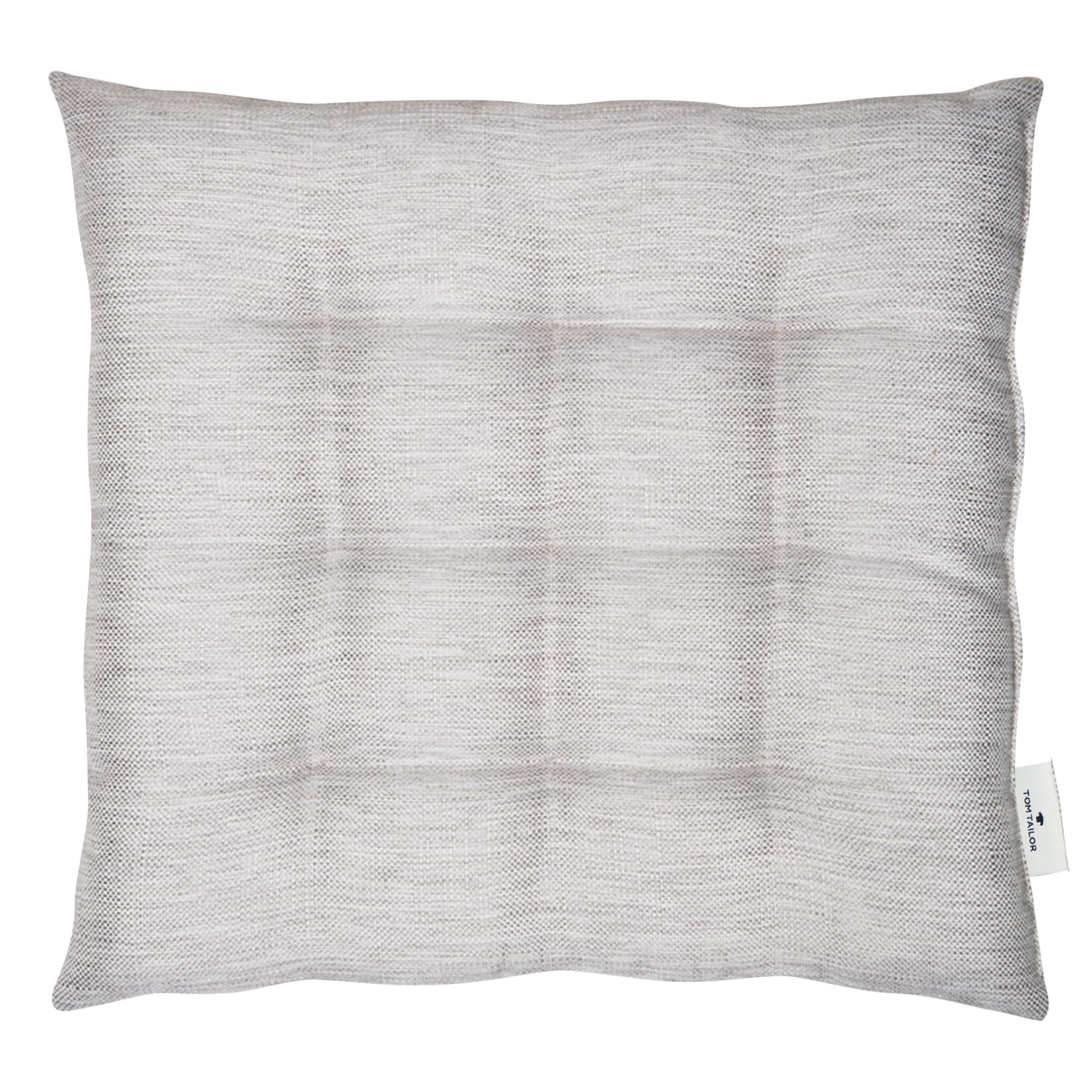 TOM TAILOR 4er Set Sitzkissen Stuhl 40x40cm Grau - Bequeme Stuhlkissen für Esszimmer & Küche - waschbar bis 30°C - Öko-Tex - Sitzauflage für Gartenmöbel, Sitzpolster, Bank, Bürostuhl & Boden