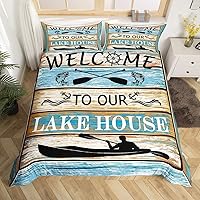 Vista 13 de Castle Fairy Funda de edredón de geometría moderna, tamaño Queen, funda de edredón verde y azul con 2 fundas de almohada para adolescentes