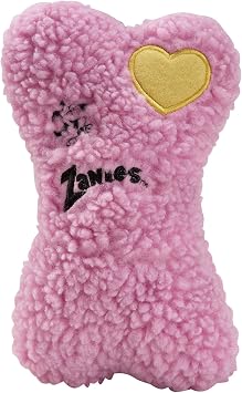 Zanies Embroidered Berber Bone Dog Toys, Pink