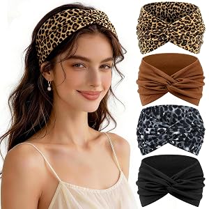 Haarband Damen 4 St ck Haarb nder Damen Breite Haarb nder Dame Breites Elastische Weiche Haarband Boho Stirnb nder Sommer Breites Kopfband Elastische Stirnband Haarb nders Haarschmuck f r M dchen