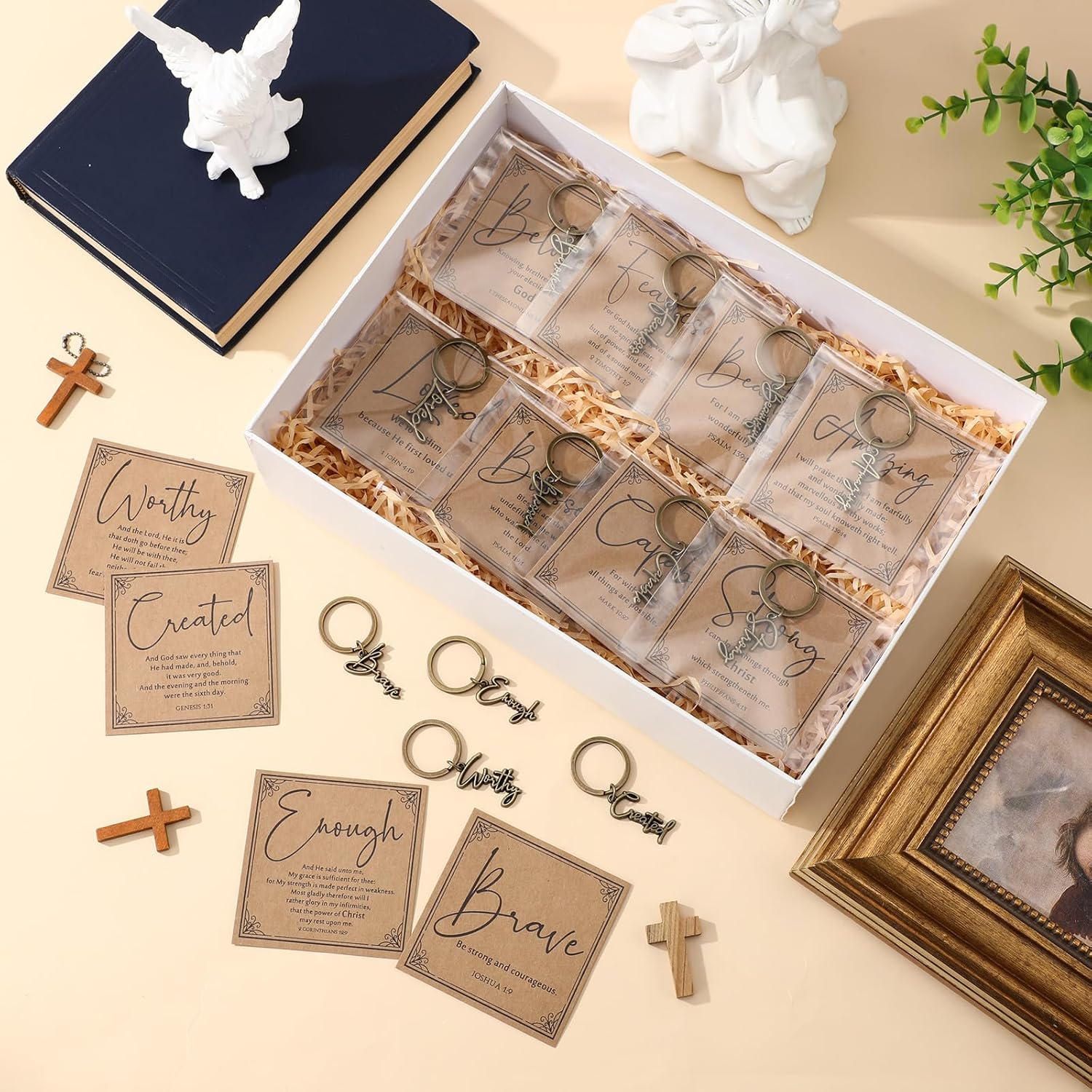 Tondiamo Christian Gifts Christian Keychain Bulk with Religious Bible Verse Cards for Women Men Church Sunday School Pastor - Image 4