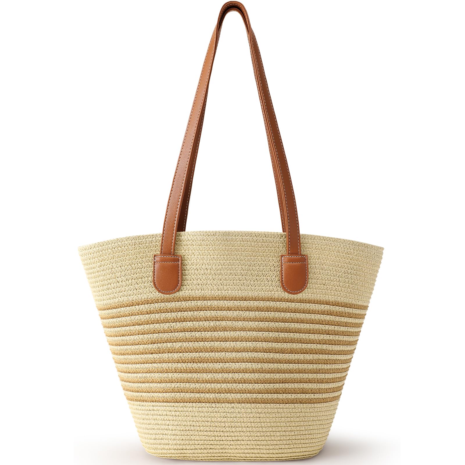 Trifabricy Straw Beach Bags for Women, Woven Shoulder Vacation Handbag
