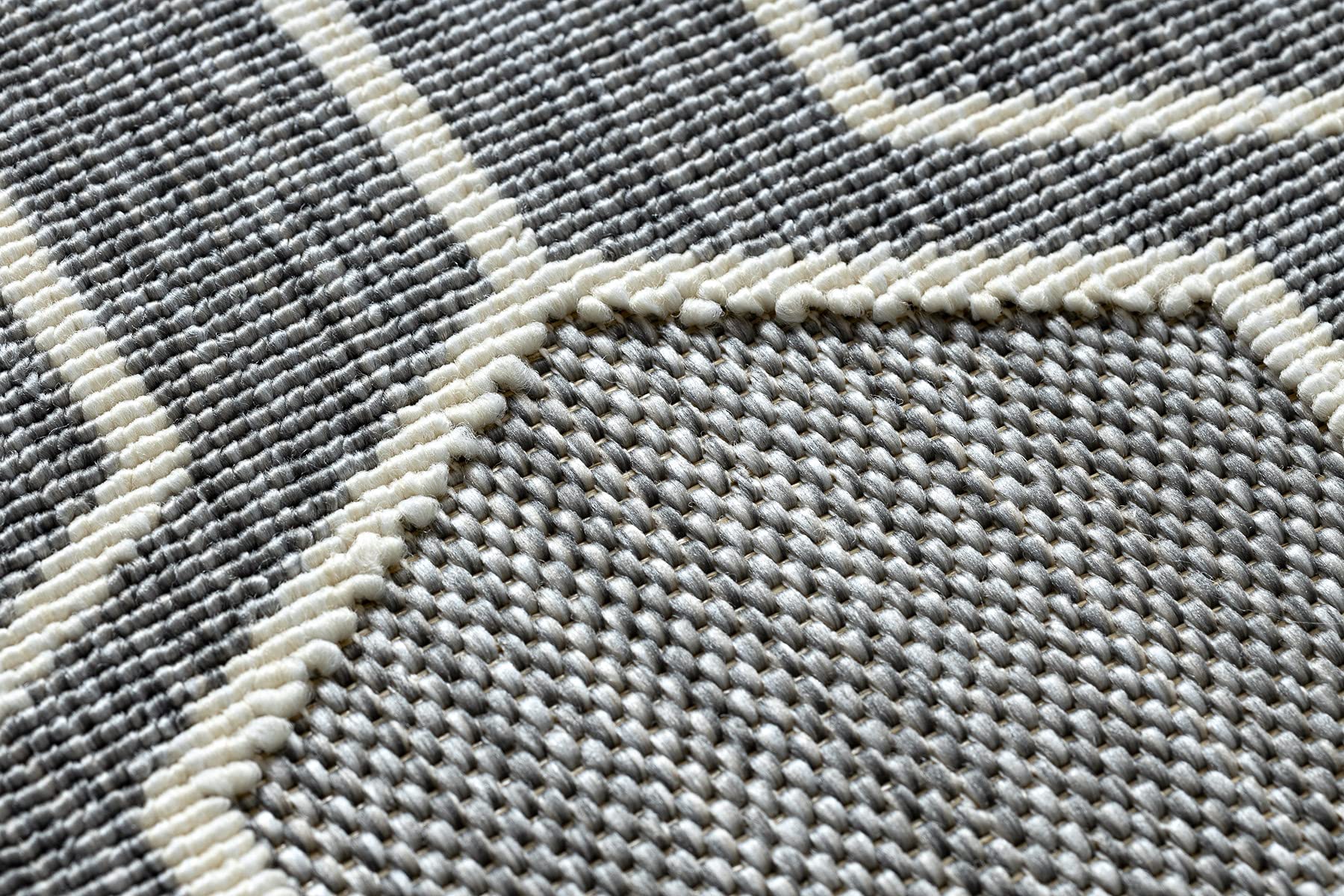rugsx Nowoczesny dywan SISAL Spring Hexagon, sznurkowy dywan do salonu, sypialni, na taras, do kuchni, ze szlufką na dywan – szary, 140 x 200 cm