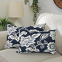 Vista 33 de Paquete de 2 almohadas lumbares impermeables para exteriores con rellenos, 12 x 20 pulgadas, almohada decorativa rectangular para patio, hogar