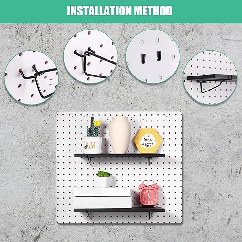Miniatura 4 de Blulu Juego de 4 estantes grandes para tablero de clavijas, soportes de almacenamiento resistentes a las manchas, estantes organizadores de tablero