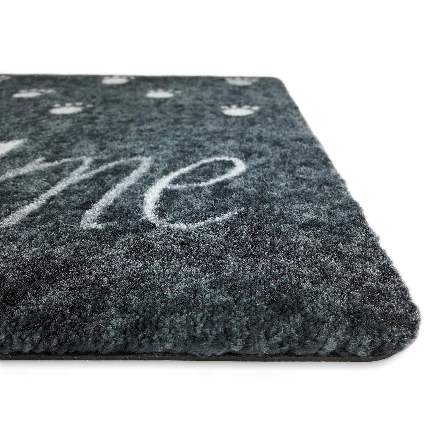 Indoor und Outdoor Fußmatte - Katze Welcome 60x90cm Grau ohne Rand - Leicht zu reinigen, rutschfest
