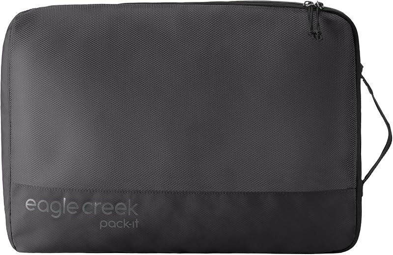 Eagle Creek Pack-It Reveal Cube, grande, negro | Cubos de embalaje livianos para optimizar el espacio del equipaje, fáciles de transportar, tela de malla, cremallera transpirable y de fácil agarre