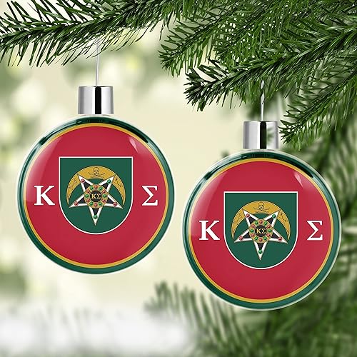Miniatura 2 de Kappa Sigma Fraternity - Adorno redondo y plano para árbol de Navidad, decoración para fiesta de árbol, hogar, vacaciones (Kappa Sigma 1)