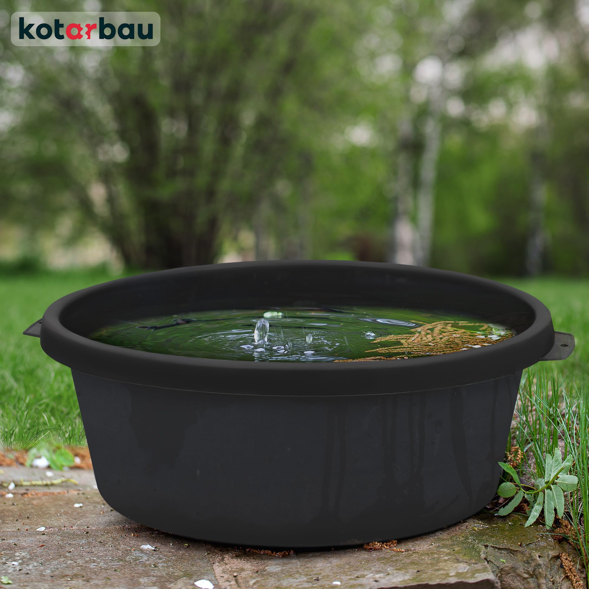 KOTARBAU® Seau à mortier 11 l - Diamètre : 300 mm - Rond - En plastique - Noir - Pour plantes et jardin, Noir , 11 L, 1 pièce