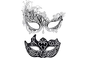 Couple Black and White Masquerade Mask for Couples