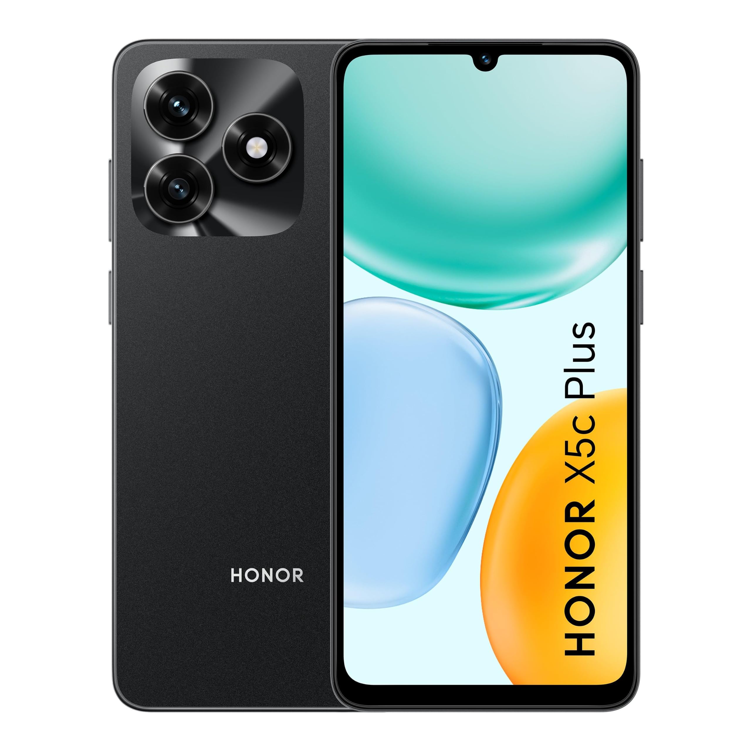 Honor X5C Plus Smartphone 4GB+64GB – Midnight Black, Écran HD+, Batterie Longue Durée, Android 13