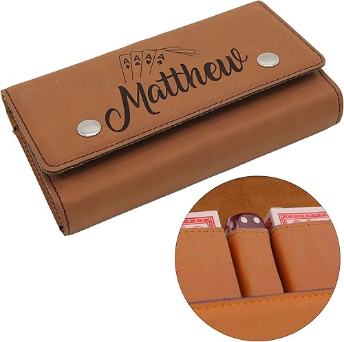 Juego de cartas de juego personalizado y caja de regalo de dados 2 cubiertas y 5 dados dentro del estuche (óxido)