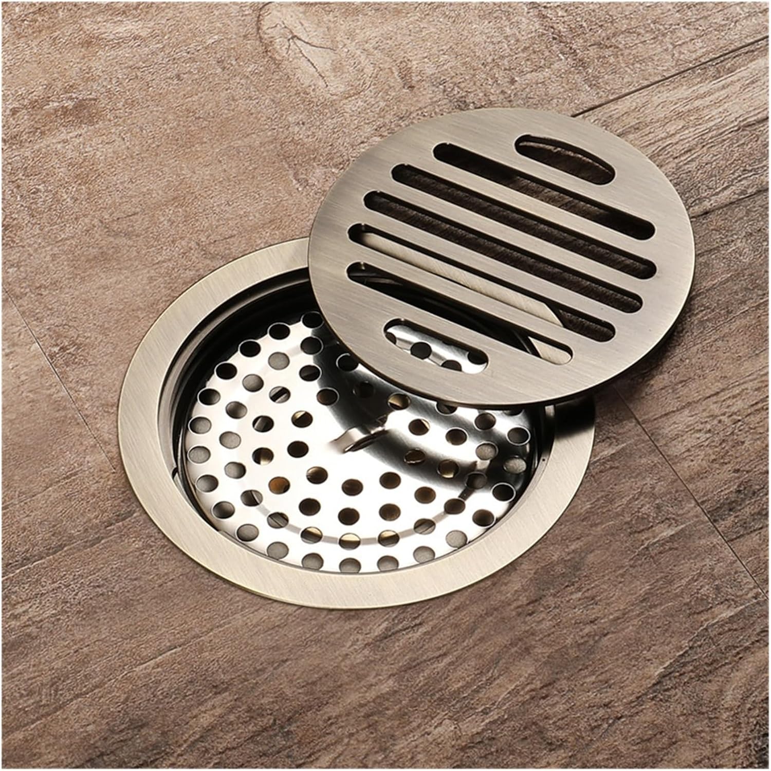 Antique Large Flow Bathroom Bronze, Floor Drain Round Mesh