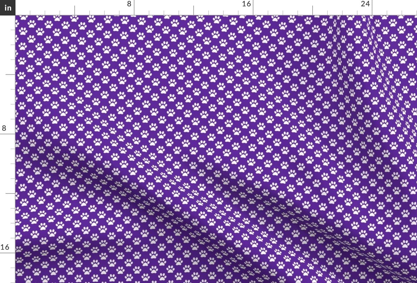 Spoonflower Fabric - White Paw Prints Purple Animal Cat Dogs Mini Small Tiny Micro Pet Printed on Chiffon Fabric by The Yard - Sewing Fashion Apparel Dresses Home Decor
